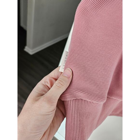 Varley Pink Rose Ottoman Half Zip Ribbed Knit Cowl Neck Pullover NWT Size Small - Picture 9 of 12